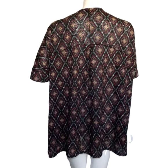 TORRID Cardigan, 2/2X Open Front Sweater, Diamond/Geo print, Polyester - Picture 4 of 11